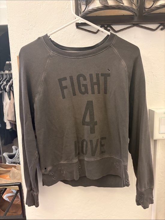 Zadig & Voltaire Sweaters - Zadig & Voltaire Charcoal Distressed Crewneck Sweatshirt